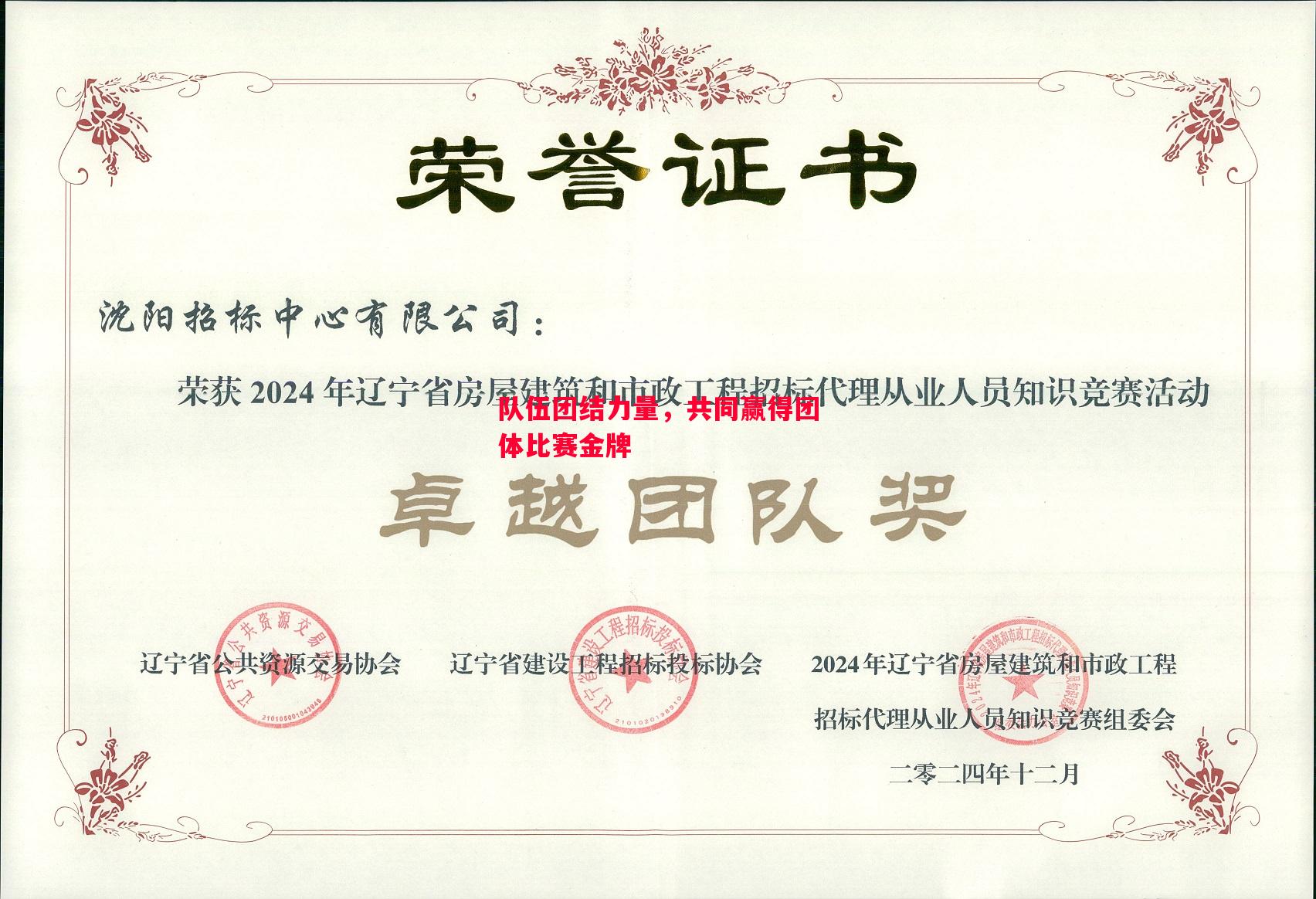 队伍团结力量，共同赢得团体比赛金牌